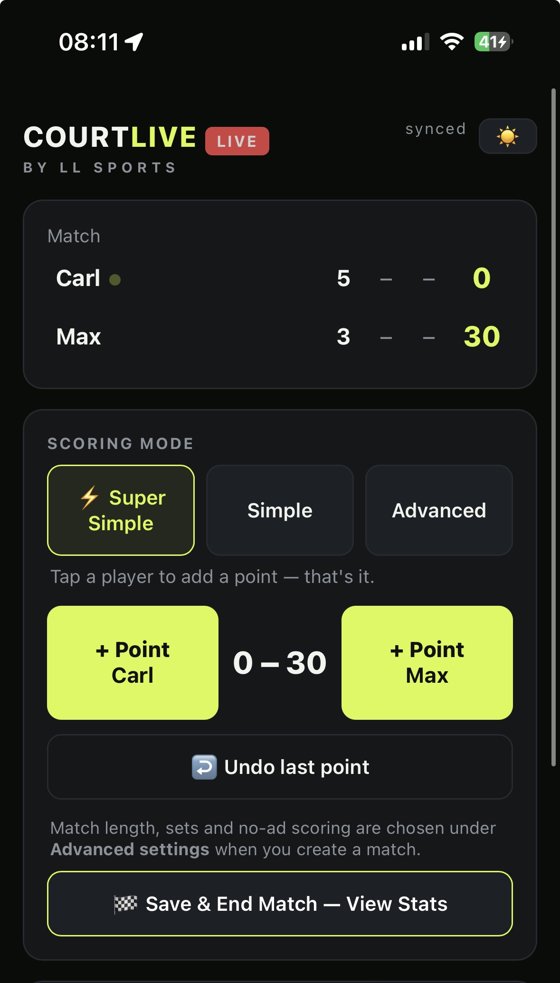 CourtLive scoring app